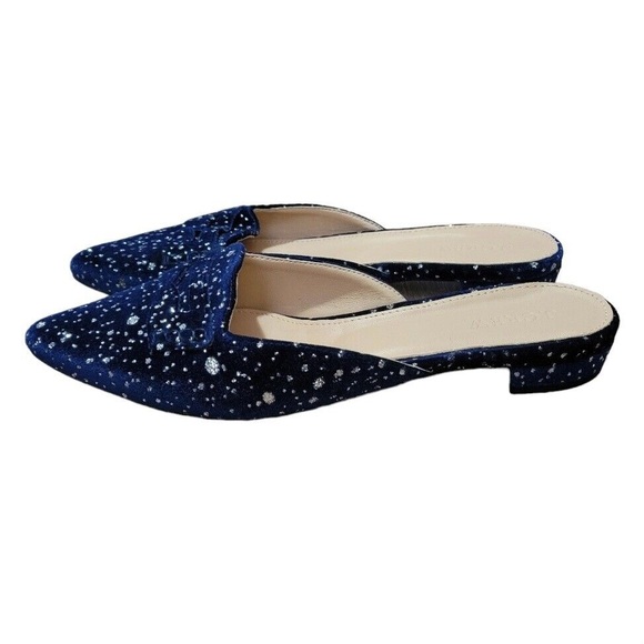 J CREW Glitter Sparkle Flats Loafer Mules 8.5 - Picture 3 of 11